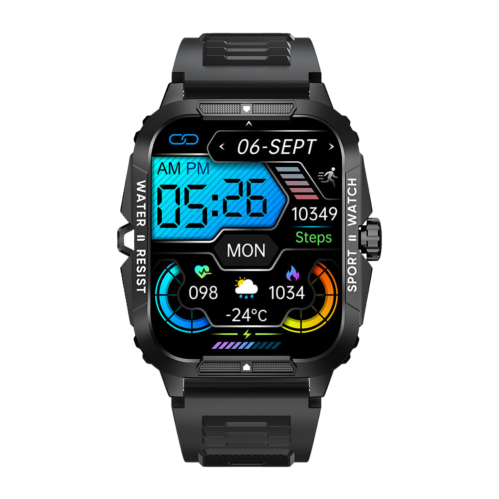 COLMI P76 Smartwatch 1.96 Outdoor Sports Fitness 3ATM Waterproof Black Front