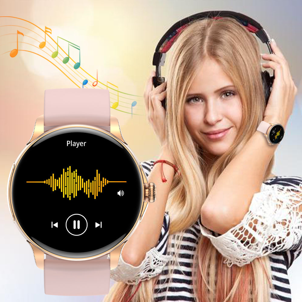 smartwatch di forma rotonda con controllo della musica e ampio display colmi v72 smartwatch