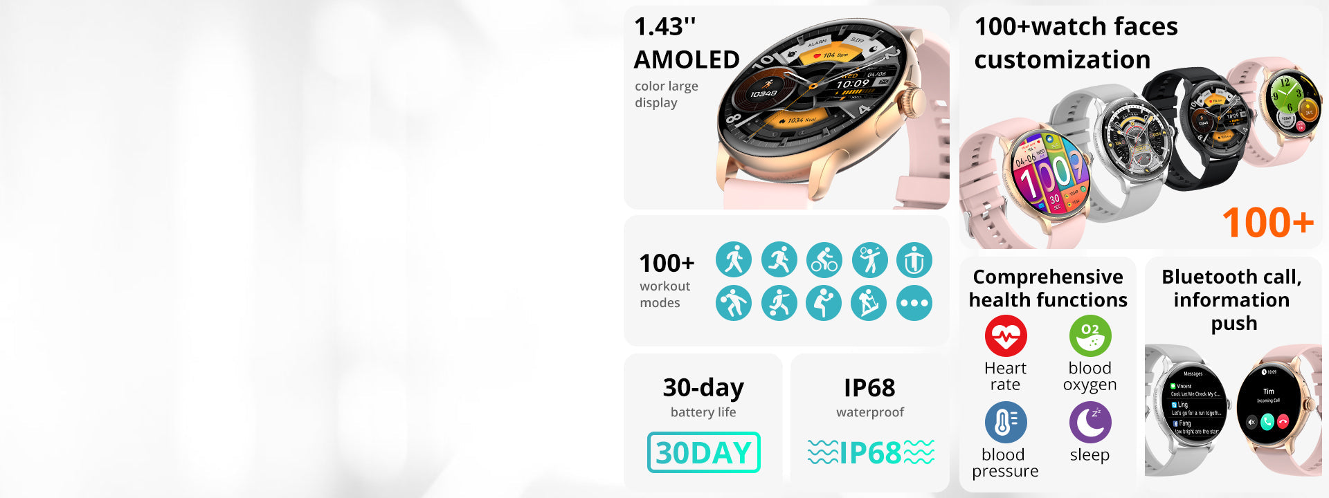 Panoramica delle caratteristiche e delle specifiche dello smartwatch Colmi 72